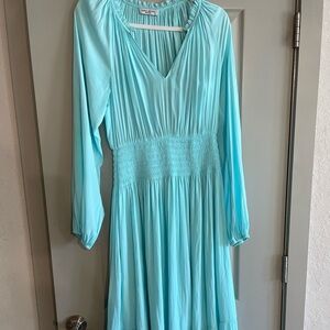 Ramy Brook Light Aqua Long Sleeve Maxi Dress